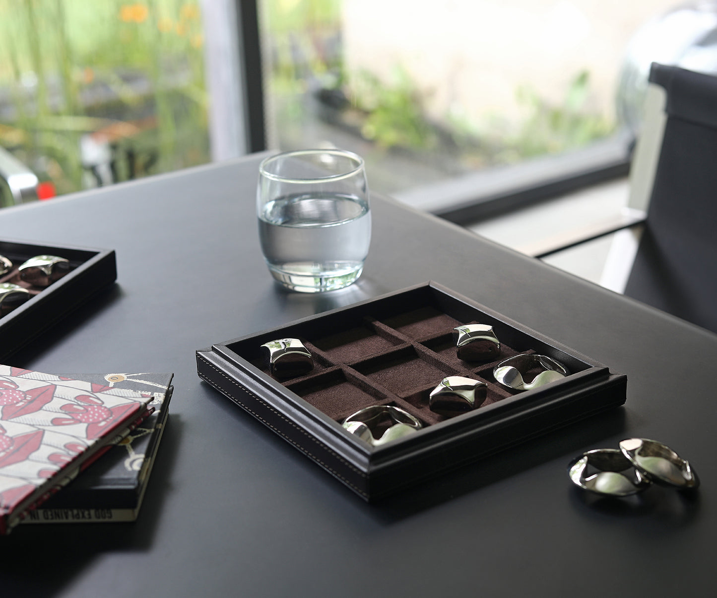 Dark Brown Leasuire Tic Tac Toe Game - Playing Boards for 2 to 4 Players - Taamaa