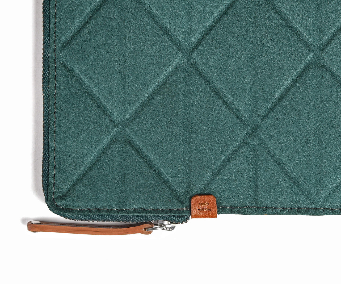 Buy Trigon Large Green Sleeve Bag - Faux Suede with Leather-Edged Pocket - Taamaa