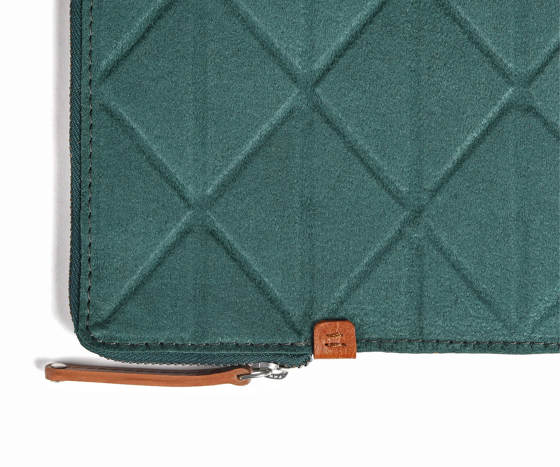 Buy Trigon Large Green Sleeve Bag - Faux Suede with Leather-Edged Pocket - Taamaa